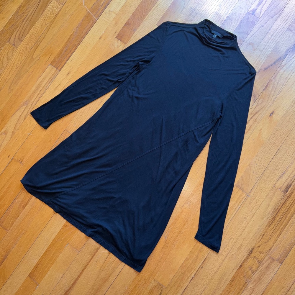 ATM Black Modal Mock Neck Long‎ Sleeve Mini Dress M Minimalist Whimsigoth Basic